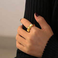 Sculptural Bamboo Band Ring