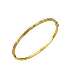18K Gold-Plated Cubic Zirconia Bangle Designs