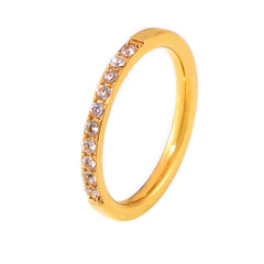 18K Gold-Plated Slim Cubic Zirconia Band Ring