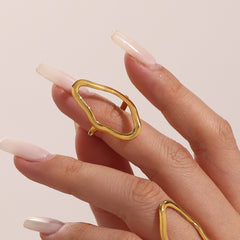 Open Geometric Stainless Steel Ring
