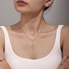 Cubic Zirconia V-Bar Necklace & Bracelet