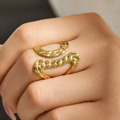 18K Gold-Plated Sculptural Open Ring Collection