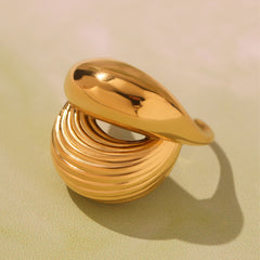 Textured Ribbed Open Ring
