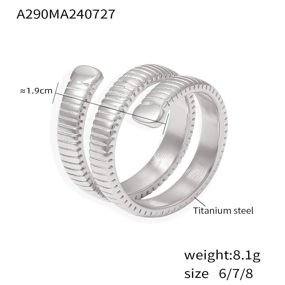 18K Gold-Plated Ribbed Open Ring