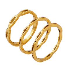 18K Gold-Plated Openwork Stacking Rings