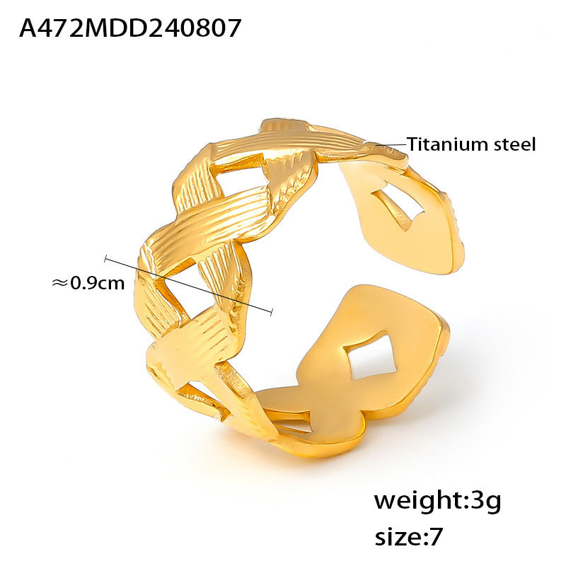 18K Gold-Plated Woven Open Ring