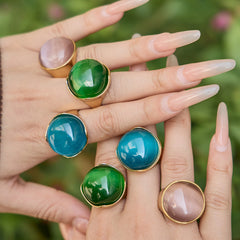 Cat-Eye-Look Dome Statement Ring