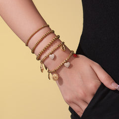18K Gold-Plated Heart Charm or Bead Bracelet
