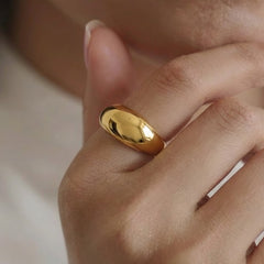 Smooth Sculptural Stainless Steel Band Ring