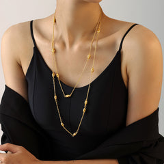Long Layered Link Necklace