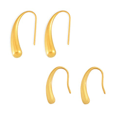 18K Gold-Plated Teardrop Hook Earrings