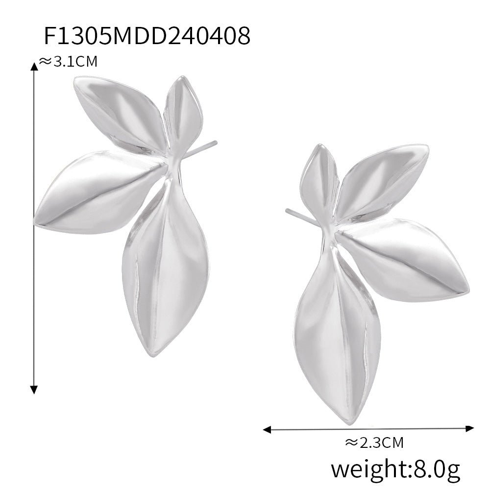 Sculptural Pearl-Look Stud Earrings