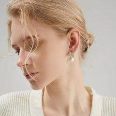 Daphne Pearl Pavé Stud Earrings
