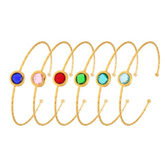 Faceted Czech Glass Open Cuff Bracelet