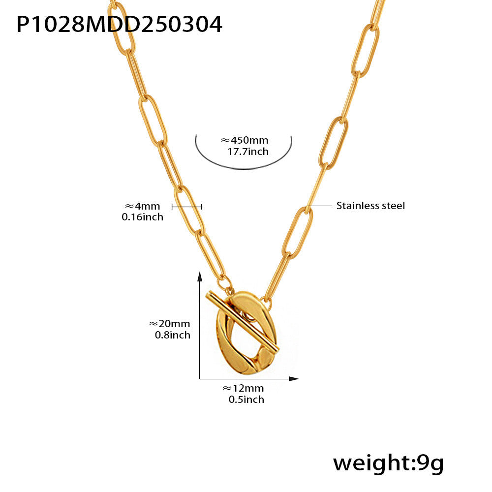 Toggle Chain and Square Cubic Zirconia Necklaces