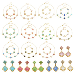 Color Crackle Accent Flower Jewelry