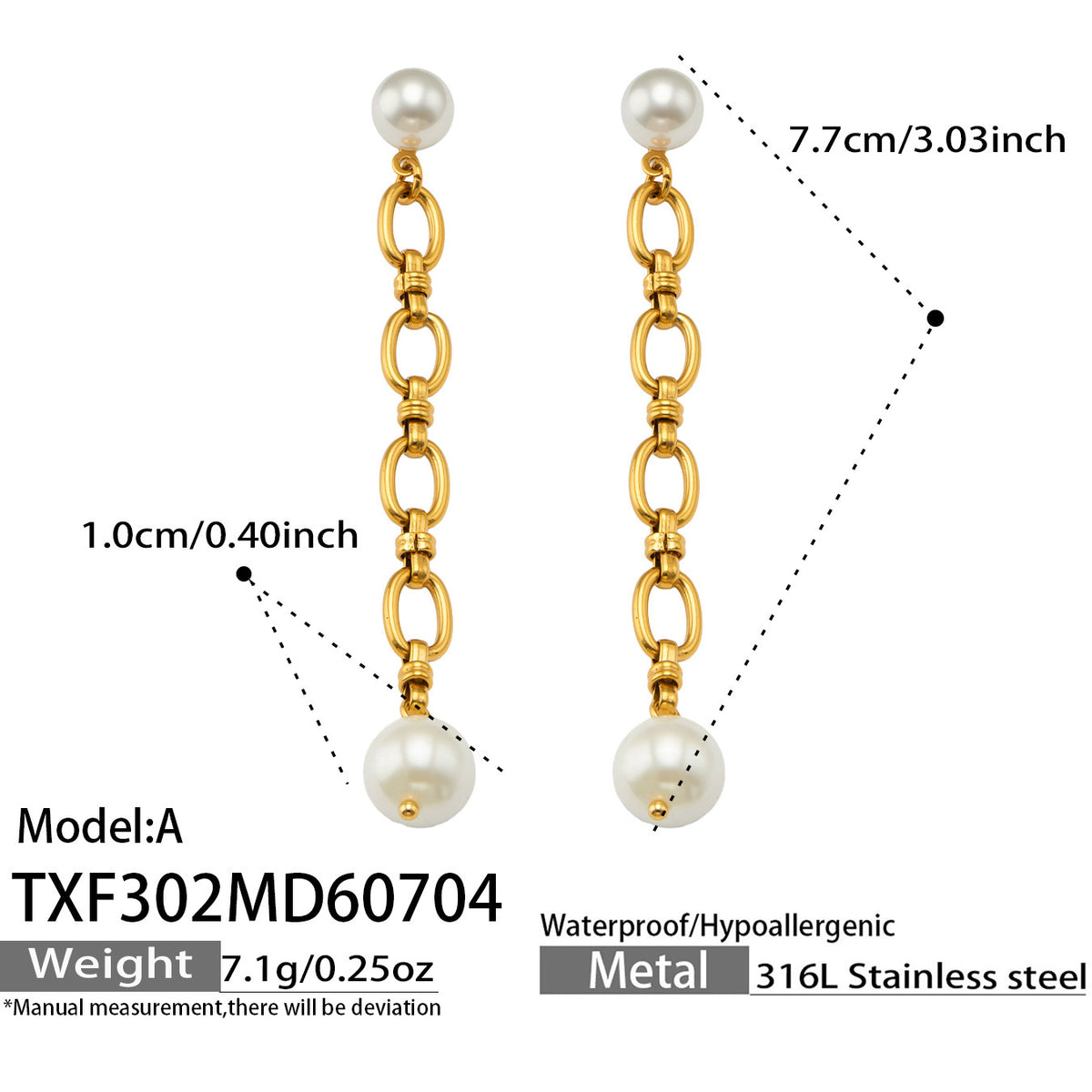 18K Gold-Plated Pearl-Look Necklace & Earrings