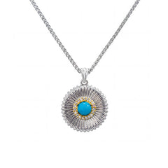 Daphne Dainty Turquoise Floral Pendant Necklace