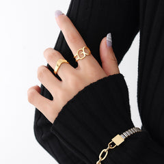 18K Gold-Plated Wavy Open Ring