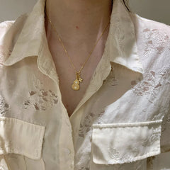 Camille Brushed Clover Choker Necklace