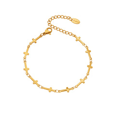 Cross Charm Stainless Steel Chain Bracelet