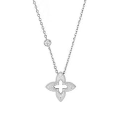 Camille Brushed Clover Necklace