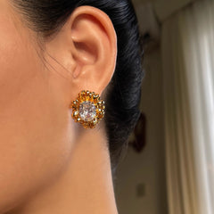 Marielle Organic Pavé Twisted Stud Earrings