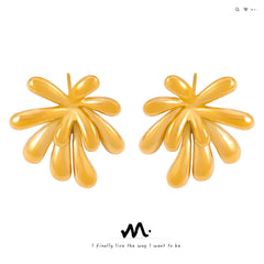 18K Gold-Plated Sculptural Flower Stud Earrings