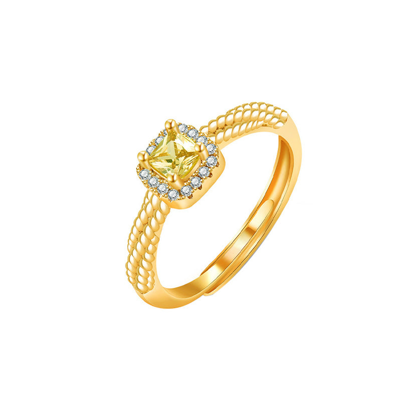Marielle Crystal Twisted Adjustable Ring