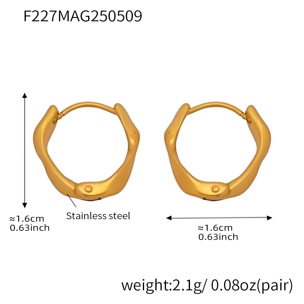Twisted Stainless Steel Hoop Earrings
