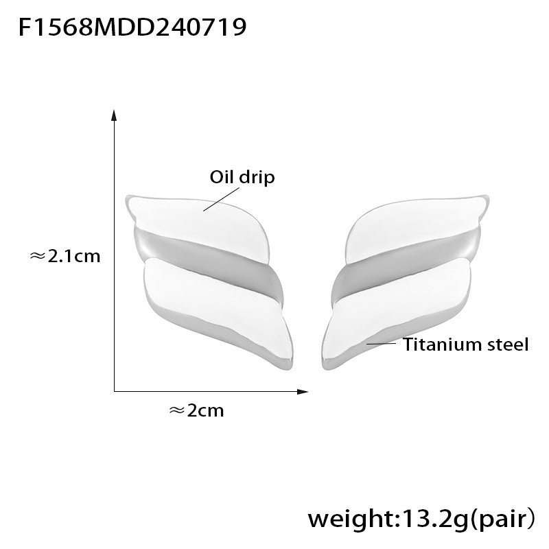18K Gold-Plated Wing-Motif Stud Earrings