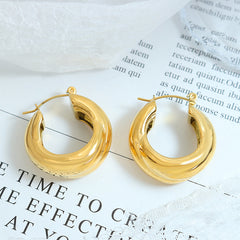Rounded U-Hoop Earrings