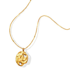 Textured Openwork Disc Pendant Necklace