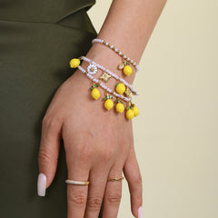 Pearl-Look Lemon Charm Bracelet
