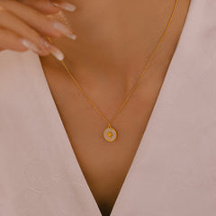 18K Gold-Plated Sunburst Medallion Necklace