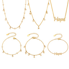 18K Gold-Plated Cubic Zirconia Charm Jewelry