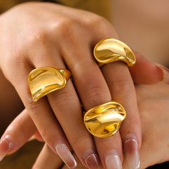 18K Gold-Plated Curved Statement Open Ring