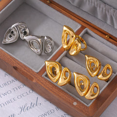 18K Gold-Plated Sculptural Double Open Ring