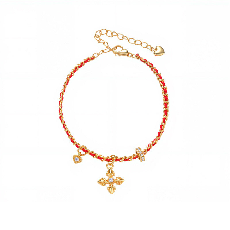 Nicolette Textured Cross Cord Bracelet