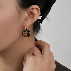 Nicolette Vintage-Inspired Tiger-Eye Stud Earrings No. 357115