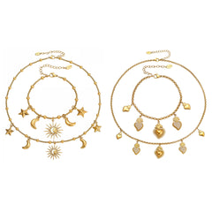 18K Gold-Plated Heart or Celestial Charm Jewelry