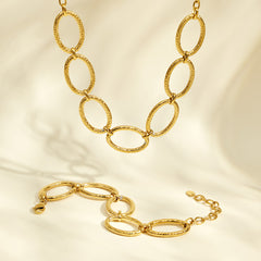 Hammered Oval Link Bracelet or Necklace