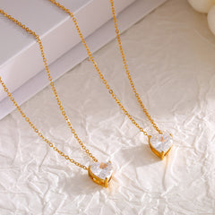 18K Gold-Plated Heart Pendant Necklace & Chain