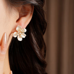 Nicolette Vintage-Inspired Pearl Floral Stud Earrings