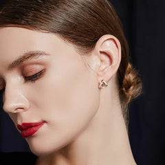 Marielle White Mother-of-Pearl Pavé Triangle Stud Earrings