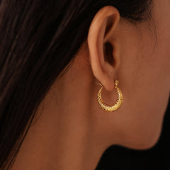 Textured Rounded Hoop Earrings