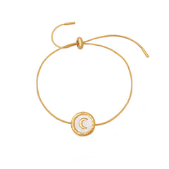 White Shell Crescent Slider Bracelet