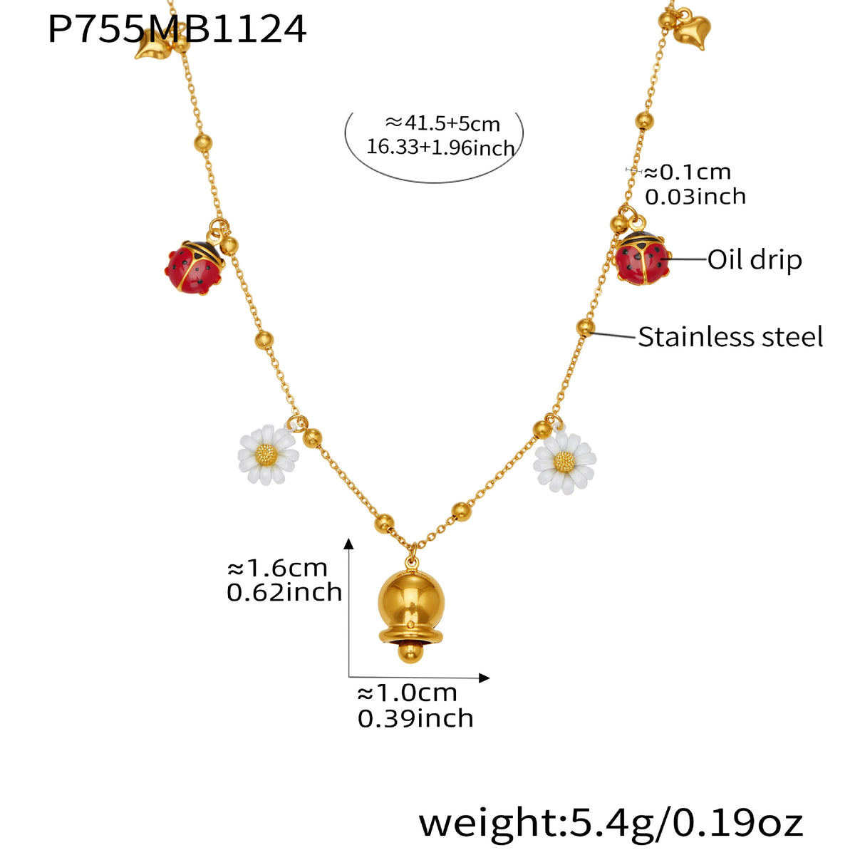 Daisy and Sparkling Charm Necklace