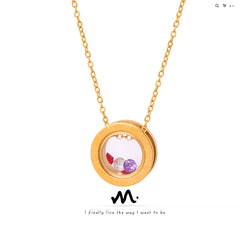 Circular Floating Accent Pendant Necklace