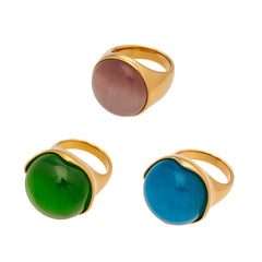 Cat-Eye-Look Dome Statement Ring